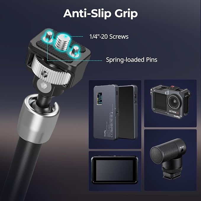 SMALLRIG 11'' Magic Arm with 1/4"-20 Screws & Spring-Loaded Pins, 1.5kg Load Capacity, 360° Dual Ball Head, Non-Slip Design for Cameras/Lights/Monitors/Mics/Phones – 5309