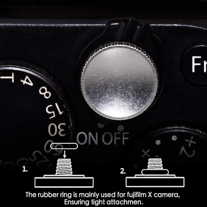 Fuji Shutter Release Button Accessories: Fujifilm Camera Soft Shutter Button - Silver Shutter Button for Canon Nikon Leica Film X100V X100F Xt5 Xt4 Xt3 Xt2 Xt30 Xt20 Xt10 Xpro3 Xpro2 Xpro1