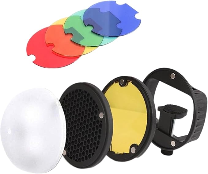 Professional Flashing Diffuser with Dome Grids Color Gels for Enhances Photography Lighting