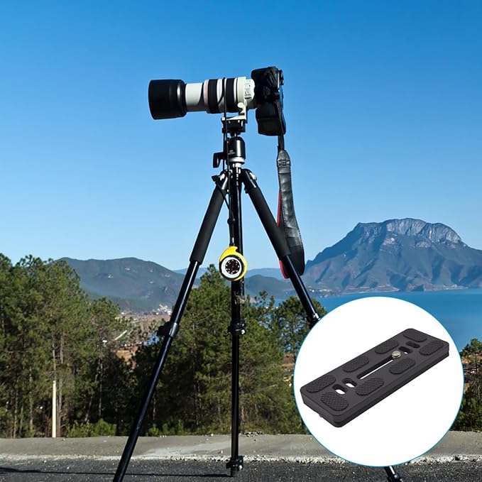 PU-100 100mm Quick Release Plate, Universal Camera QR Plate with D-Ring Screw for DSLR Camera Tripod Ballhead, Quick Shoe Plates Compatible with Arca Swiss Standard Clamp