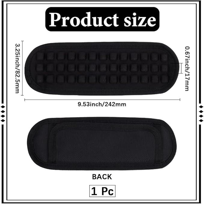 GORGECRAFT Detachable Shoulder Strap Pad Black Cotton Universal Replacement Cushion Laptop Case Bag Waterproof Removable Non Slip Pads Cover Backpack Shoulders Straps Pads for Camera Guitar