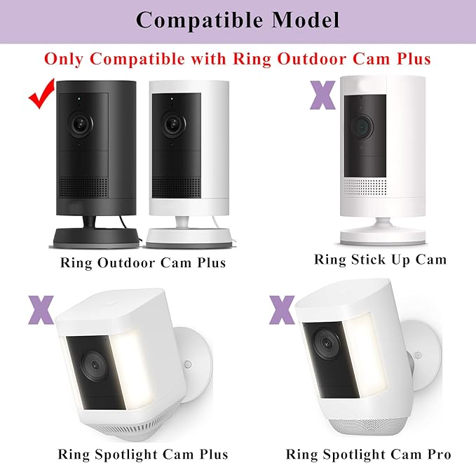 Silicone Cover Compatible with Ring Outdoor Cam Plus(2025 Release),Soft Waterproof & Snowproof Silicone Case,UV & Heat Resistant Sun Rain Shade,White