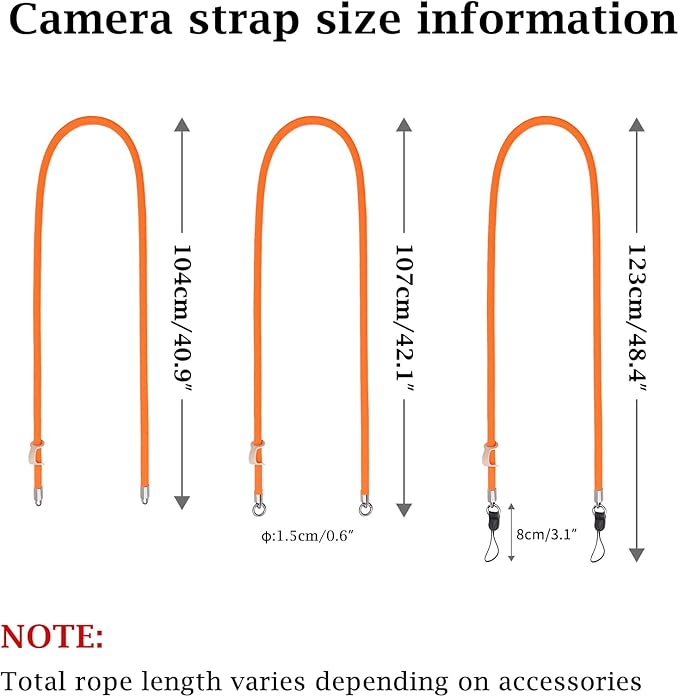 VOVMOEYA Camera Strap Rope,Camera Neck Strap Shoulder Strap for Fujifilm X100VI X100V XS20 XT5 for A6000 A6100 A6400 A6700 A7IV for Canon EOS R6 R10 for Nikon Zf Z5 Z30 - Orange