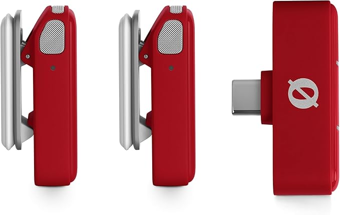 RØDE Wireless Micro - Compact Wireless Microphone, Two Mics with Charge Case for Smartphone Content Creation - USB-C, Red