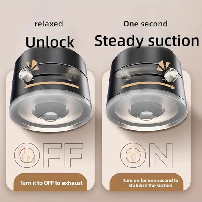 Foldable Magnetic Vacuum Phone Holder, 360° Electric Suction Car Mount, Double-Sided Swivel Stand for Car, Mirror, Gym, Kitchen, Hands-Free Portable Phone Holder (Wihte)