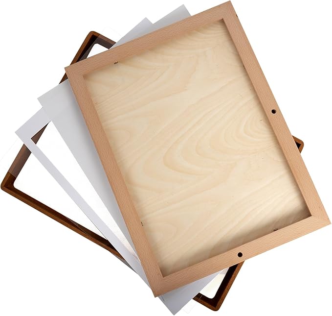 Natural Wood Photo Frames Inspired Tabletop Picture Frame with Mat, Vertical or Horizontal Display (Walnut, 12x16 matted to 8.5x11)