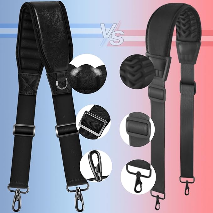 ZINZ Fixed Pad Bag Strap 60 inch Belt with Cushion Breathable Pad,Durable Strap with Double Adjustable Buckle and Metal Hooks