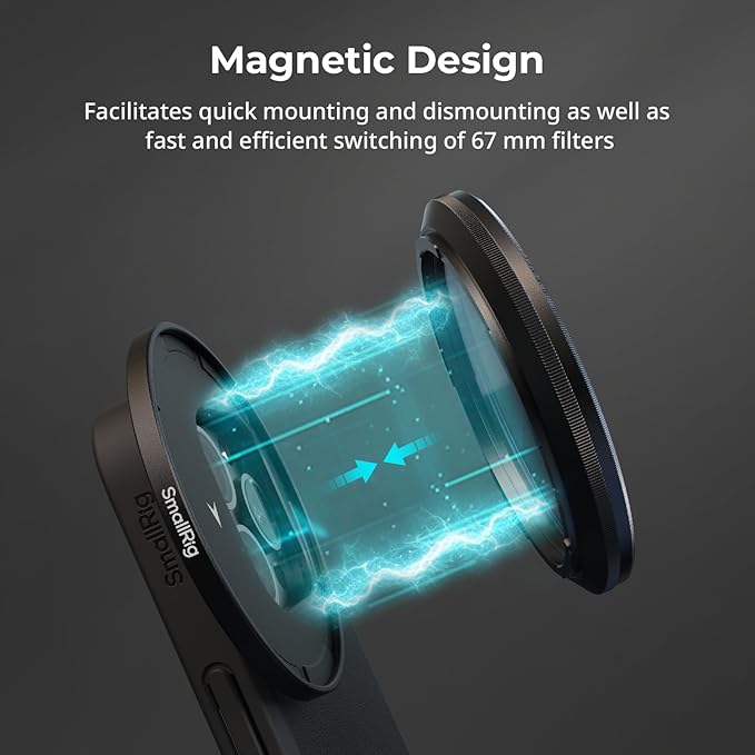 SMALLRIG Magnetic 67mm Filter Ring Adapter for SmallRig Phone Case (for iPhone 16 Series 4987/4988), Compatible with SmallRig 67mm Magnetic Filter Series (4726/4581 / 4582/4583) - 4993