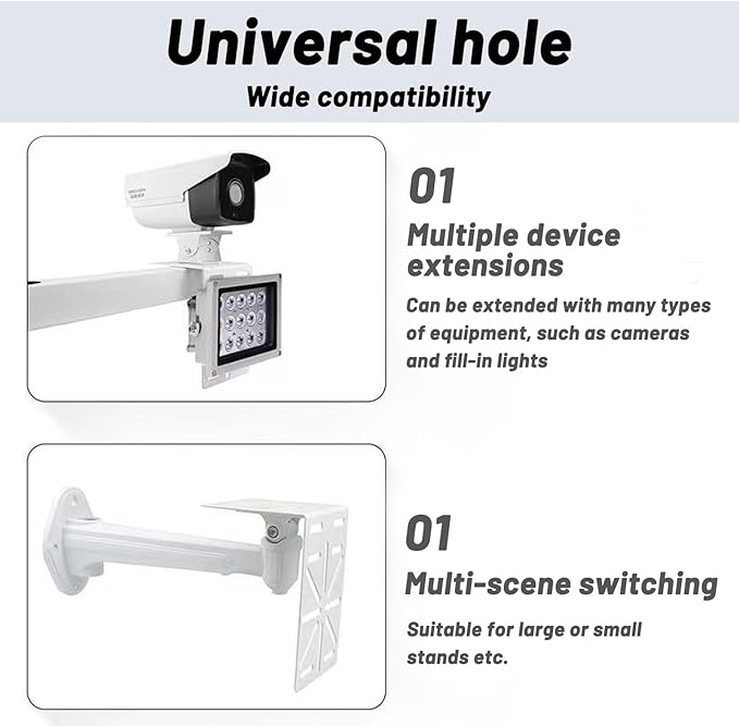 CCTV Mount Bracket, L-Shape Security Mount Plate, Universal Wall Ceiling Mounting Brackets for PTZ and Dome Cameras