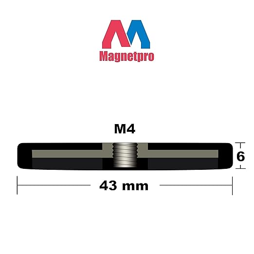Magnetpro 4 Pieces Strong Rubber Coated Mounting Magnets Anti-Scratch, 30 LBS of Adhesive Power, Magnetic Assembly Base for Light Strips and Additional Mirrors The Outdoor Area