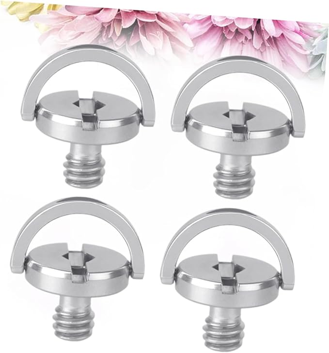 Gadpiparty 12pcs D-Ring Camera Screw Tripod Mounting Screws Camera Fixing Quick Release Plate for Equipment