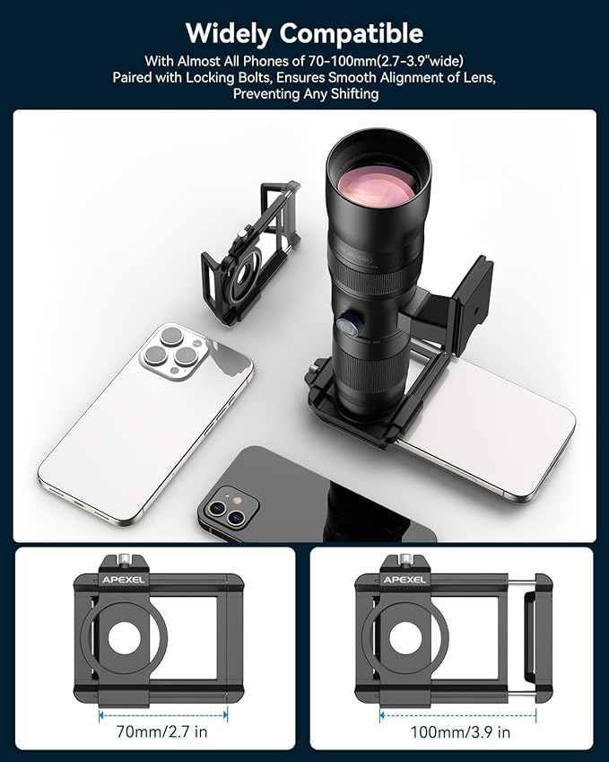 20-60X Zoom Telephoto Lens, Evil Eye High Power HD Telephoto Phone Lens with Tripod and Universal Phone Clip for iPhone 16/15/14/13 Series, Samsung, Android Phone and Most Smartphone