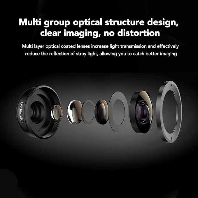 PUSOKEI 170 Ultra Wide Angle Lens for Phone, Clip - On Macro Photography Lens with Aluminum Alloy Housing, for Stunning Close - up Photos and Vlogging