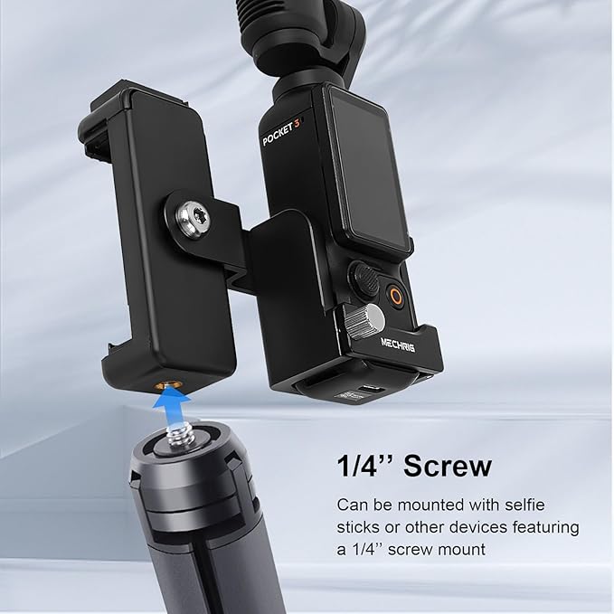 Multifunctional Metal Cage & Phone Holder Kit for DJI OSMO Pocket 3, with Cold Shoe, 1/4" Thread for Selfie Sticks or Mini tripods, MR79024
