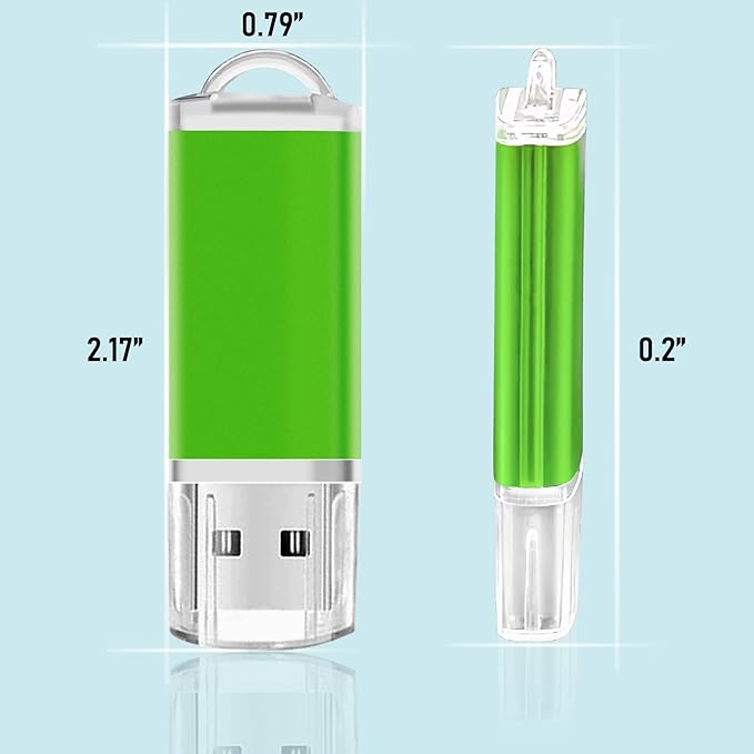 8GB USB Flash Drive 20 Pack Nicepicten Bulk USB Thumb Drives Jump Zip Drive USB 2.0 Memory Stick Flash Drive 8GB with 20PCS Lanyard Label - Green