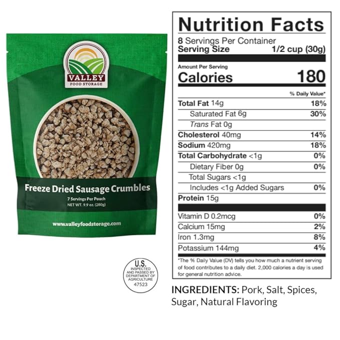 85 Serving Premium Protein Bucket | Freeze Dried Meat & Dairy Contains 1,052g Protein | Non-GMO Emergency Food Supply 25 Year Shelf Life | Long Term Prepared Foods Survival Kits by Valley Food Storage