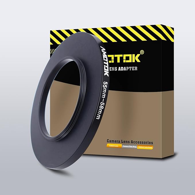 55mm Lens to 58mm Camera Lens Adapter,55mm to 58mm Filter Step-Up Adapter Ring,Compatible All 58mm Filter Accessory