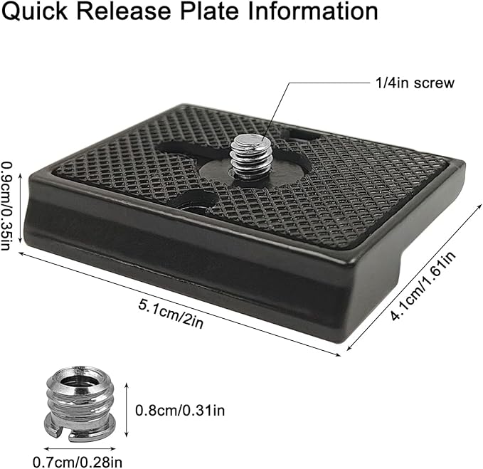 2 Pack Quick Release Plate, Tripod Quick Release Adapter Compatible for Manfrotto 200PL-14 QR Cameras Tripod, Camera Mounting Adapter with 1/4" and 3/8" Screws Ball Head Parts Replacement Adapter