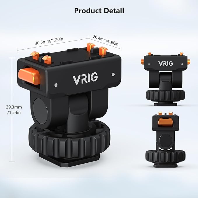 VRIG AC-44 Cold Shoe Adapter with Magnetic Quick Mount for Insta 360 Ace/Ace Pro 2, Action Camera Mount Adapter with 1/4" Thread Compatible DSLR Camera Hot Shoe, Tripod Accessories