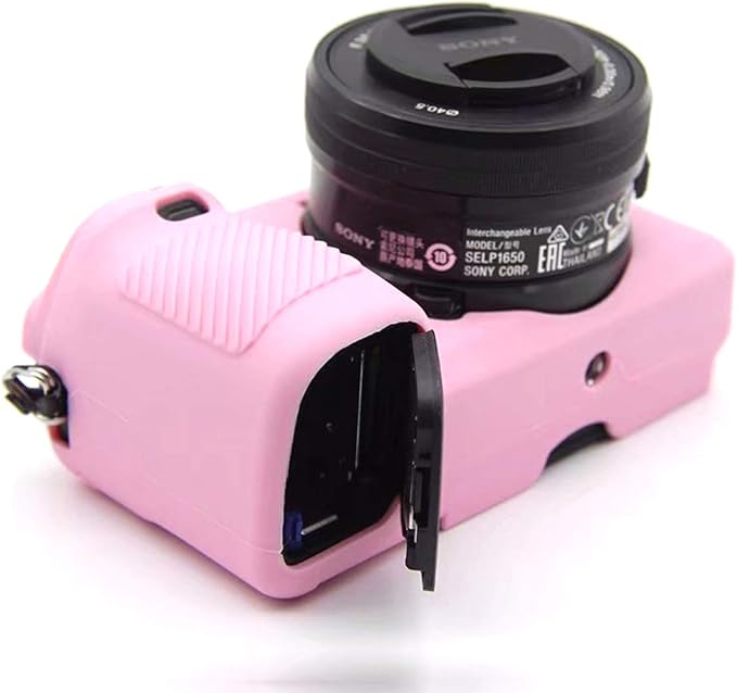 Professional Secure Silicone Camera Cases Bag Housing Rubber Body Skin for Sony Alpha a6400 Mirrorless Camera (Pink)
