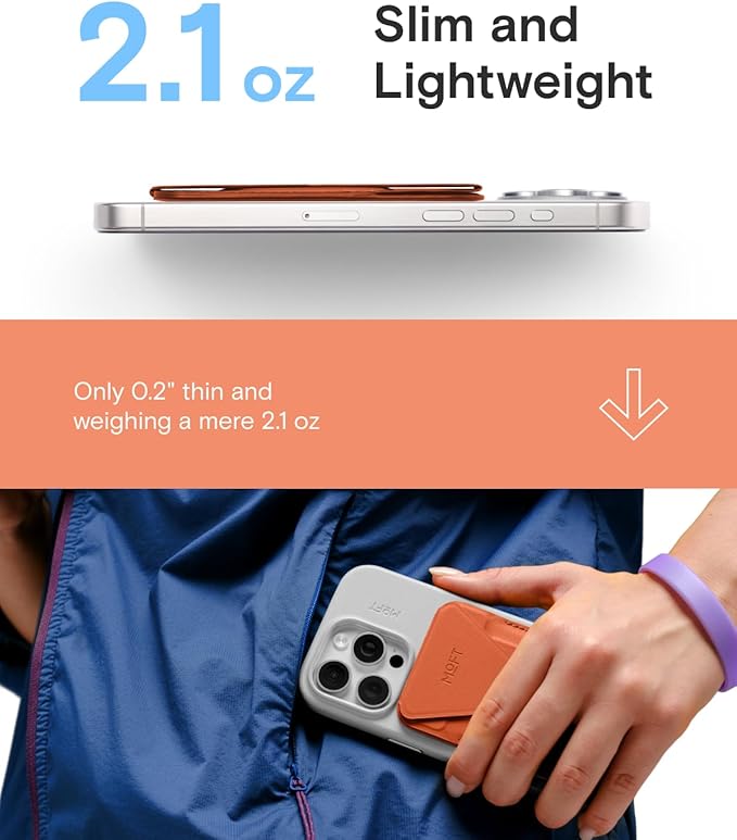 MOFT Magnetic Wallet Stand Compatible with iPhone 17/16/15/14/13/12 Series, Angle Adjustment & Magsafe Compatible MOVAS Phone Stand,Sunrise