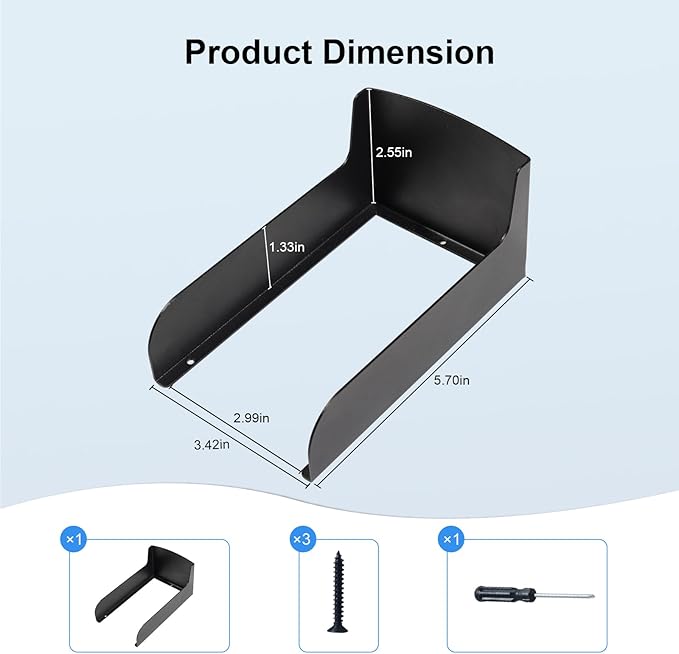 Outdoor Black Doorbell Rain Anti-Glare Cover, Steel Weather-Blocking Camera Cover Glare Sun Shade Protection for Most Video Doorbells(Inward fold)