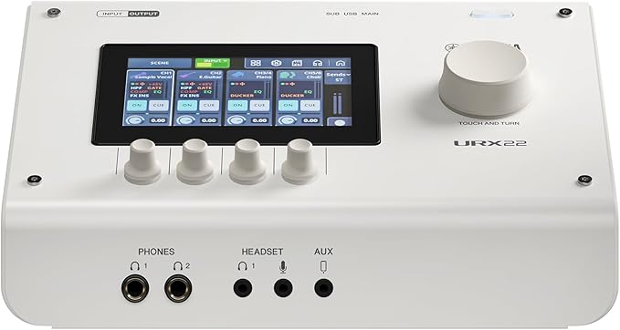 Yamaha URX22 4-In / 2-Out Dual USB-C Audio Interface With Touchscreen, Includes Cubase Al, WaveLab Cast, Basic FX Suite, and Steinberg Plus Software Bundle, White URX22 W