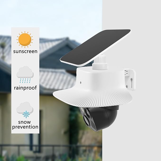 2PCS Rain Cover Compatible with Eufy Security SoloCam S340, Security Camera Protection Cover Weatherproof Sun Shade Rain Shield, Protective Weather Shield for Outdoor Use Easy to Install, White