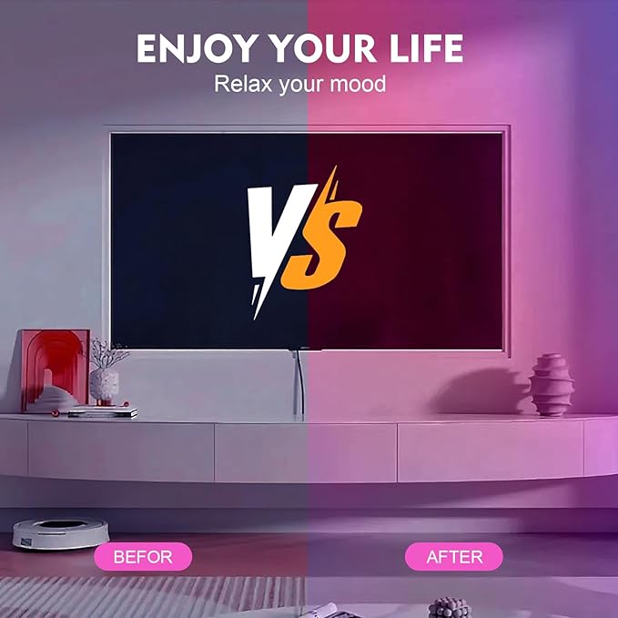USB 32.8ft LED Strip Lights Color Changing LED Tape Lights with IR Remote Controller and Dimmable LED Strip for Bedroom Cabinet Bar