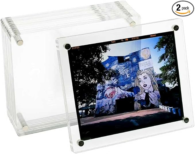 GDSZDDXX Premium Acrylic Magnetic Reversal Film Holders, 6 Packs Archival Storage High Transparency Display Holder for Reversal Film 6X7