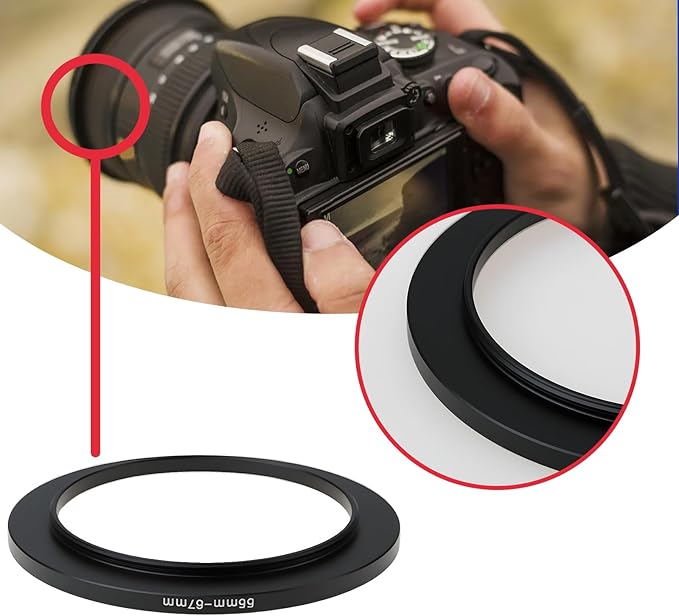 The Lord of the Tools 2Pcs Camera Filter Ring Adapter 55mm-67mm Aluminum Step-Up Ring Adapter for DSLR Lenses and ND UV CPL IR Filters