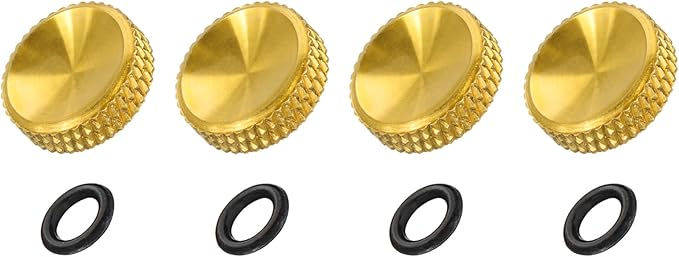 PATIKIL Camera Shutter Button, 4 Pack 12mm Concave Surface Shutter Release Buttons Pure Copper Camera Button for Nikon for Fujifilm for Leica DSLR/SLR, Gold
