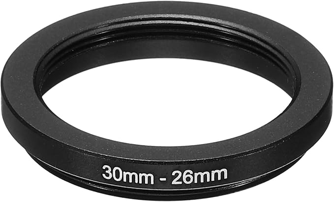 PATIKIL 30mm-26mm Metal Step Down Ring, Camera Lens Filter Adapter Ring Aluminum Filter Adapter Ring for Camera Lenses Hood, Black