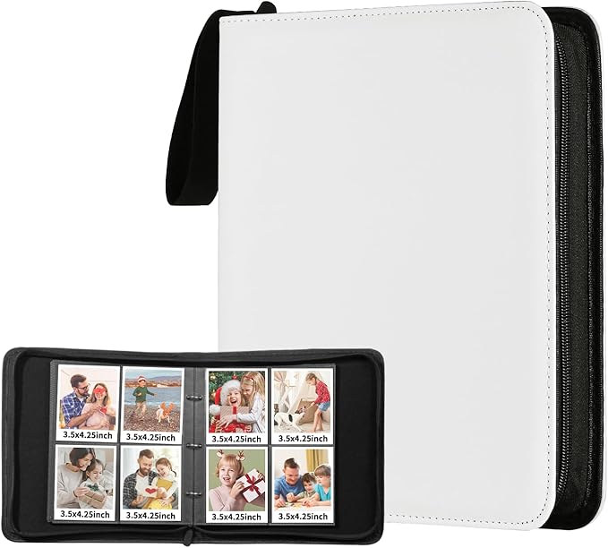 Polaroid Photo Album Book with 240 Pockets 3.5x4.25 Inch Pictures Fits for Polaroid i-Type, 600, SX-70，Go instant photos and Fujifilm Instax Wide Square Photos（White）
