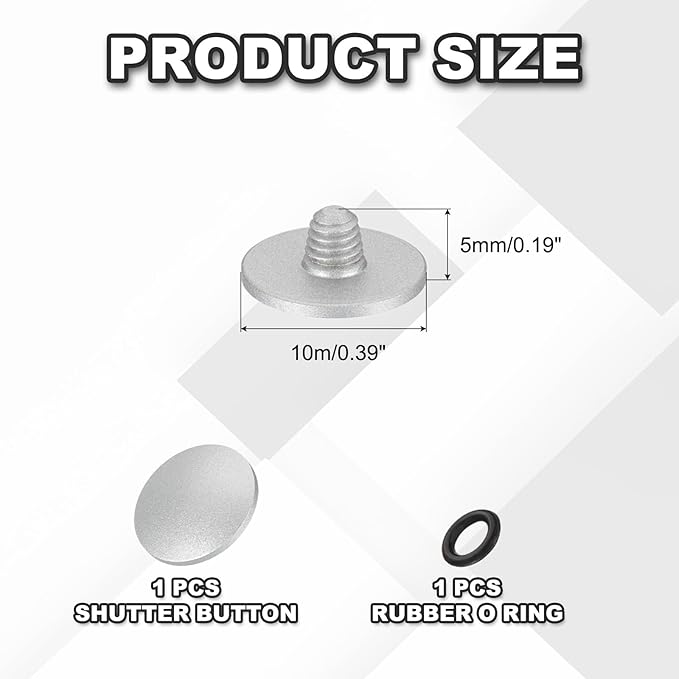 PATIKIL Camera Shutter Button, 10mm Convex Surface Shutter Release Button Pure Copper Camera Buttons for Nikon for Fujifilm for Leica DSLR/SLR, Silver