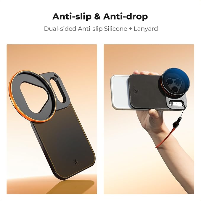 K&F CONCEPT Double-sided Magnetic Lens Filter Mount Adapter with 58mm Variable ND2-32 Filter, Compatible with iPhone 17 Pro Max and 58mm Threaded Filters