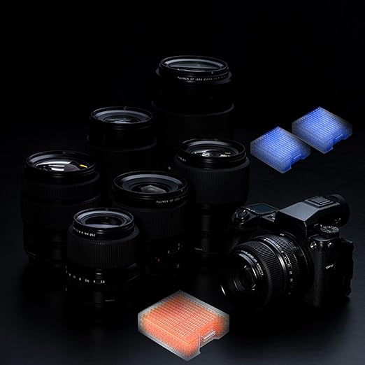 Blue Indicating Silica Gel Beads 4 Packs 50 Gram Desiccant Functional Hard Plastic Canister Dehumidifier Moisture Absorb Box Dryer for Camera Microscopes Telescopes