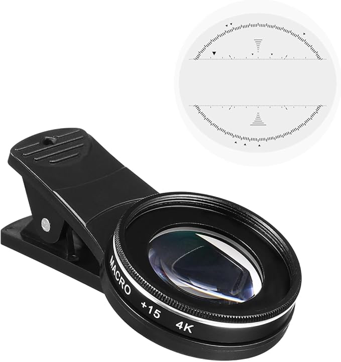 37Mm Clip-on Macro Lens for Smartphones 15X Zoom Mobile Phone Lens with Multi-Coated Optics for Clear Close-up Photography Compatible with iPhone 15 Pro Max and Other Phones
