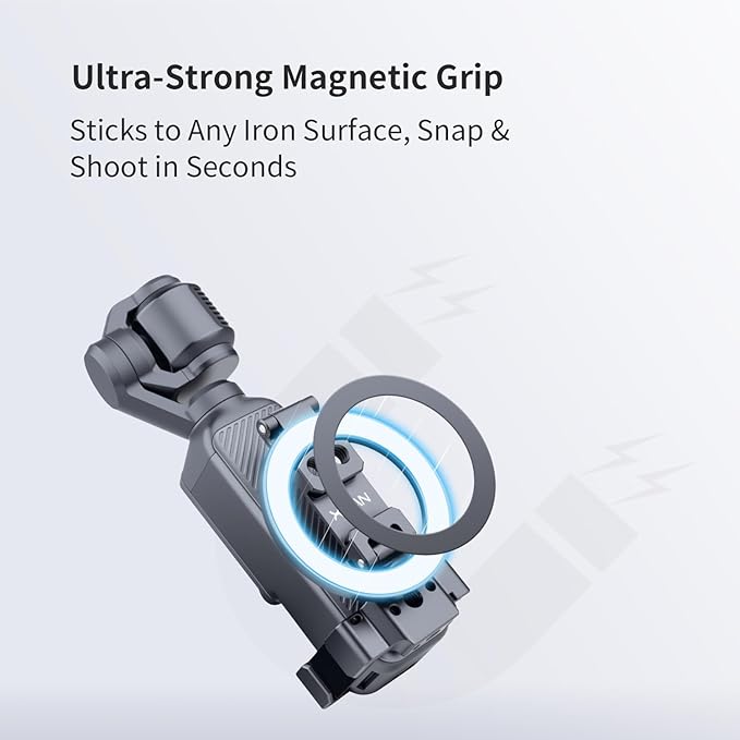 Pocket 3 Magnetic Mount Stand, Aluminium Alloy Expansion Cage Camera Holder with Cold Shoe and 1/4'' Mount, Adjustable Magnet Adapter for DJI OSMO Pocket 3 Creator Combo Accessories
