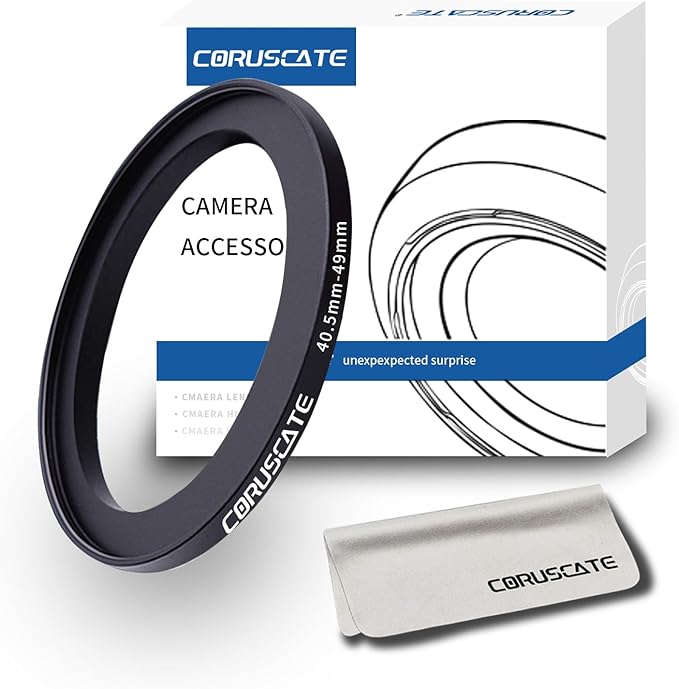 40.5mm to 49mm Camera Filter Adapter Ring,40.5mm-49mm Lens Adapter Metal Filter Rings Compatible All 40.5mm Size Lens and 49mm Thread Size Camera Accessory+1pcs Lens Cleaning Cloth.