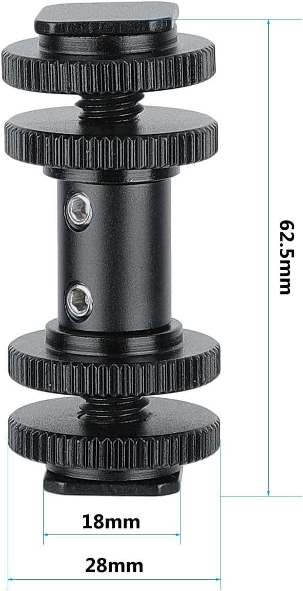CAMVATE Double-end Cold Shoe Adapters with Lock Nuts for DSLR Camera Flash Light Accessories - 2942