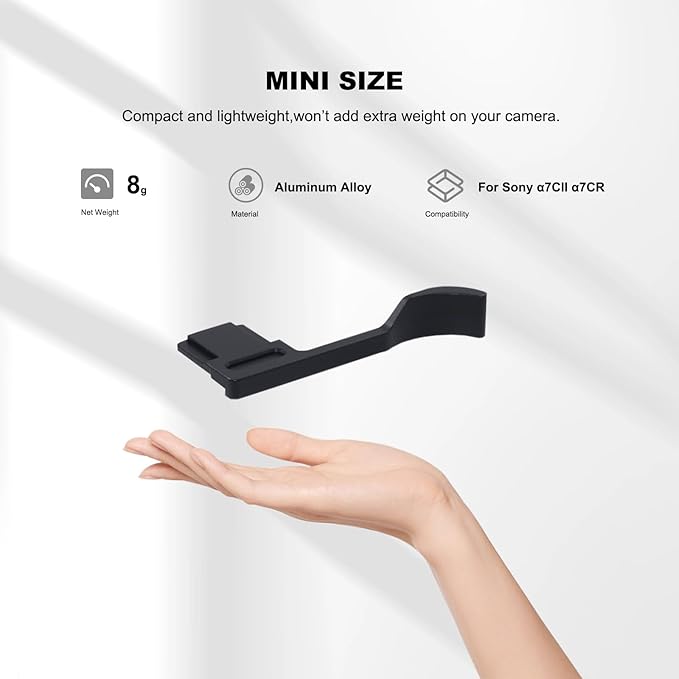 A7CII A7CR Thumb Grip,Aluminum Alloy Camera Thumbs Up Rest Hand Grip for Sony α7CII α7CR Alpha 7CII A7CR (Black)