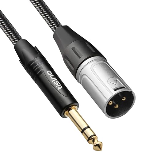 Tisino 1/4" to XLR Cable, 6.35mm TRS to XLR Male Nylon Braid Quarter inch TRS to XLR Male Balanced Interconnect Microphone Cord Patch Cable - 10ft