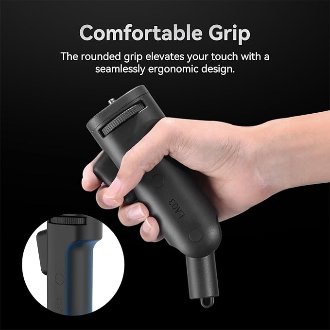 Ulanzi LA03 Handheld Light Stand Adapter, Quick Adjustment DSLR Mirrorless Camera Camcorder Monocular Hand Grip Stabilizer with 1/4" Screw, Portable Handheld Grip for COB Light, Tripod, Phone Clips