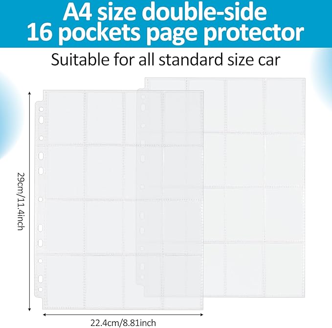 50 Pack Photo Sleeves for 3 Ring Binder - (2x2, for 800 Photos), Archival Photo Page Protectors 2x2, Clear Plastic Photo Album Refill Pages Photo Pockets, Postcard Sleeves, Acid-Free