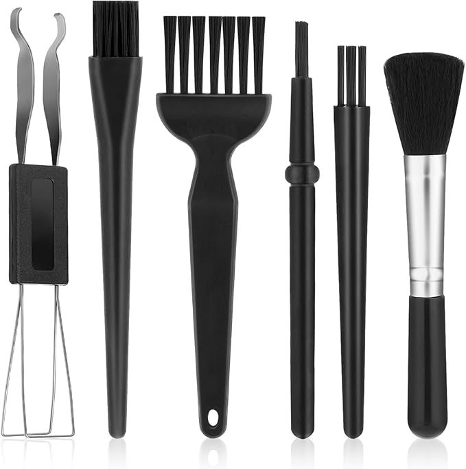 6 Pcs Keyboard Cleaning Kit with Keycap Puller & Switch Puller, Mini Anti-Static Dust Brush for Computer Motherboard Camera Small Space, Stainless Steel Key Remover for Mechanical Keyboard