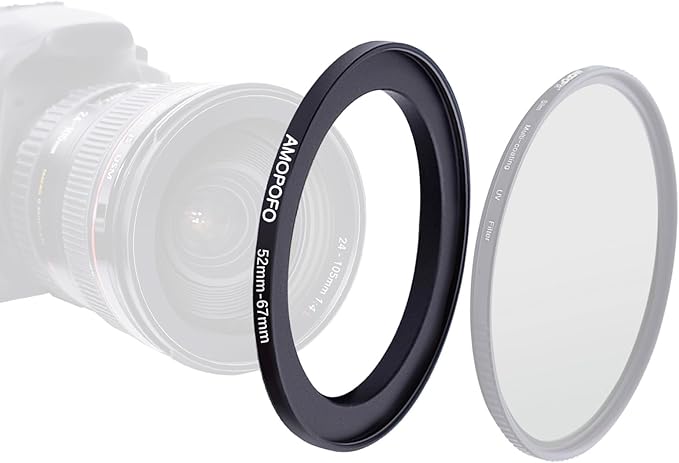 52mm to 67mm Camera Filter Ring/52mm-67mm Step-Up Ring Filter Adapter for 67mm UV, ND, CPL Filter,Metal Step-Up Ring