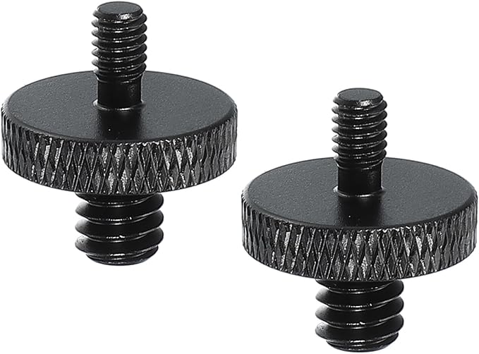 PATIKIL Tripod Screw Adapter 1/4" Male to M4 Male, 2 Pcs Tripod Nut Connectors Camera Mount Screw Camera Double Head Converter for Microphone Holder Magic Arms Accessories, 18 mm