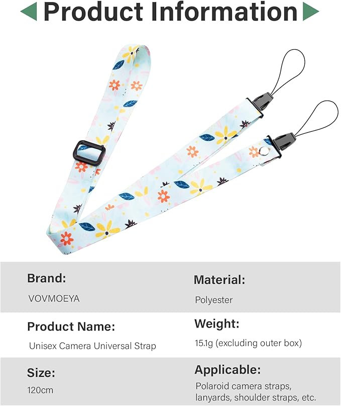 VOVMOEYA Camera Strap Kids,Camera Lanyard Neck Strap kids,iPad Strap for Kid,Children Camera Strap for Fujifilm mini Camera Kodak Smile + Smile plus(Green)