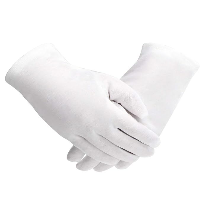 ENPOINT Archival Photo Gloves - 20 Pairs White Work Gloves for Art Handling Working Photography Cloth Liners Bulk for Handling Jewelry, Film, Photo, Coin Collectors, Metal Inspection Men & Women